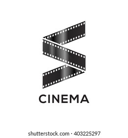Abstract letter S logo for negative videotape film production