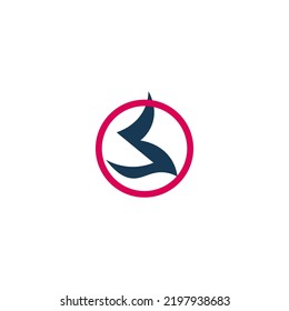 Abstract Letter S Logo with Red Circle Symbol. Modern Letter S Logo or Icon