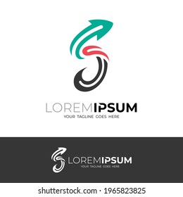 Abstract letter S logo with simple icon, up logos