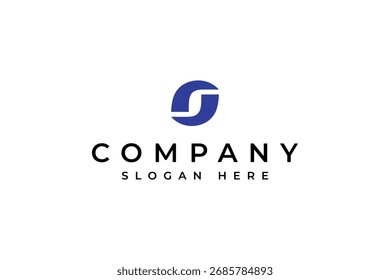Abstract letter S logo with space in the middle in flat vector design style