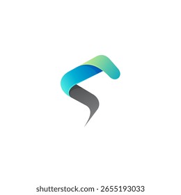 Abstract letter S logo template, blue color, business