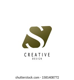 Abstract Letter  S logo. Vector design concept geometrical shape with hidden letter S  logo icon.