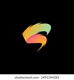 Abstract letter S logos, 3d colorful design