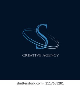 Abstract letter S logotype. Modern logo idea sign. Universal emblem vector icon. Vintage can be used for office, agency, brand, business card, restaurant, boutique, hotel. Vector illustration.