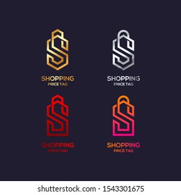 Abstract Letter S Logotype With Sale Tag Logo, Price Tag Sign, Special Offer Label, Discount Banner, Shop Store And Online Shopping Icon, Marketing And E-commerce Concept For Business Company