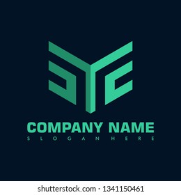 abstract letter S M T Y E flat vector logo