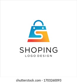 Abstract letter S on shopping bag. Abstract shopping logo. Online shop logo. letter S Idea logo design inspiration