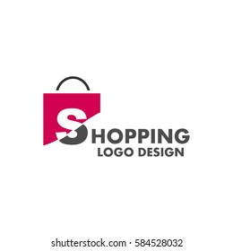 Abstract Letter S On Shopping Bag. Abstract Shopping Logo. Online Shop Logo