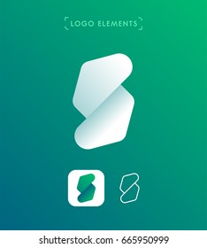 Abstract letter S origami style logo template. Application icon