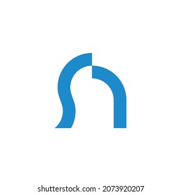 abstrakter Buchstabe s oder einfache geometrische Kurven, flacher Logo