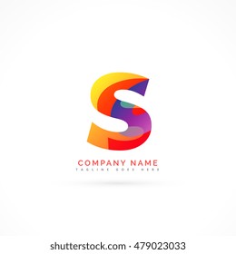 abstract letter s shape logo design