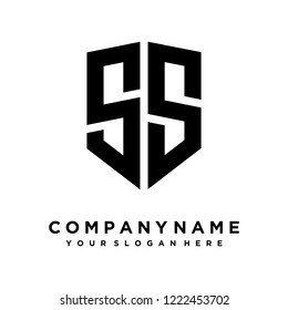 Abstract letter S S shield logo design template