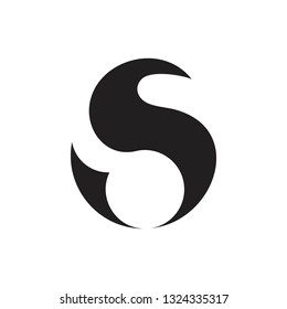 abstract letter s simple curves geometric logo