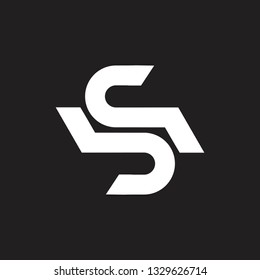 abstract letter s simple geometric line logo vector