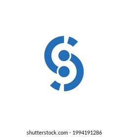 abstract letter s simple linked geometric line logo vector
