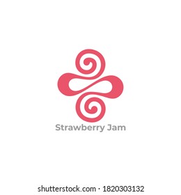 abstract letter s spiral shape strawberry jam symbol vector