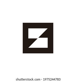 abstract letter s square tile black white logo vector
