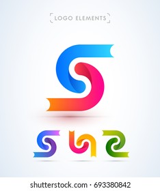 Abstract Letter S Synergy Logo Template. Material Design Style