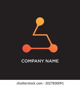Letra abstracta plantilla de diseño del logotipo de tecnología S con fondo negro