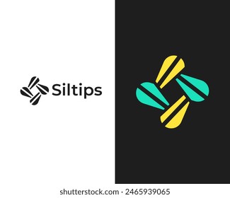 Abstract letter S technology logo design template