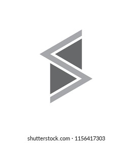 abstract letter s triangle geometric arrow logo 
