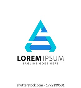 Abstract Letter S Triangle Mountain Peak Logos Design Vector Illustration Template Stock Premium