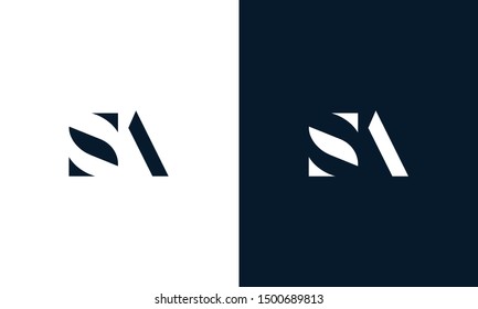 Abstract letter SA logo. This logo icon incorporate with abstract shape in the creative way. It look like letter S and A.