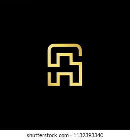 Abstract letter AS SA. minimal logo design template. Vector letter logo with gold and black color.
