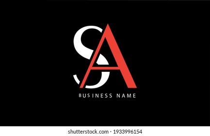 Plantilla de diseño de logotipo de vectores SA AS de carta abstracta
