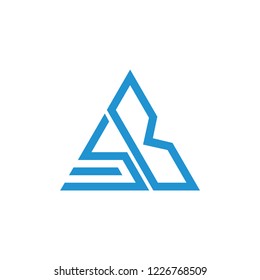 abstract letter sb linear triangle logo