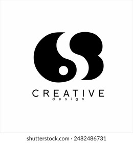 Abstract letter SB logo design with Yin Yang concept.