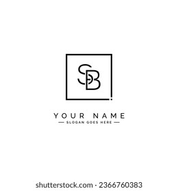 Logotipo de letra abstracta SB - Plantilla de monograma inicial para alfabeto S y B