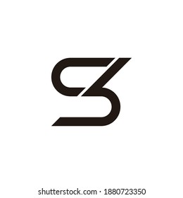 letra abstracta sb slice simple vector de logotipo geométrico plano