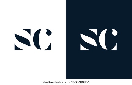 Abstract letter SC logo. This logo icon incorporate with abstract shape in the creative way. It look like letter S and C.