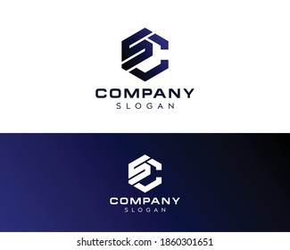 Abstract Letter SC Logo-CS LOGO