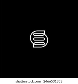 abstract letter SE or ES with mono line logo concept vector icon