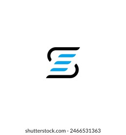 abstract letter SE or ES with stairs logo concept vector icon
