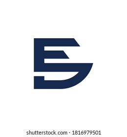 abstract letter se simple geometric linear shape symbol logo vector