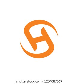abstract letter sh circle logo vector