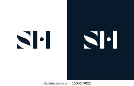 Abstract letter SH logo. This logo icon incorporate with abstract shape in the creative way. It look like letter S and H.