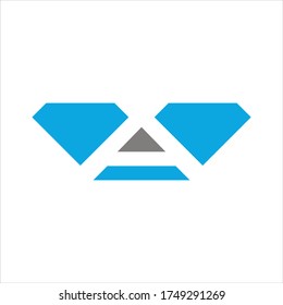 Letra abstracta A con diamante de forma. Letra A de las iniciales del logotipo de diseño