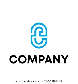 Abstract letter shape E logo design companies element icons business