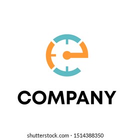 Abstract letter shape E logo design companies element icons business