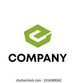 Abstract letter shape E logo design companies element icons business