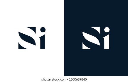 Abstract letter SI logo. This logo icon incorporate with abstract shape in the creative way. It look like letter S and I.