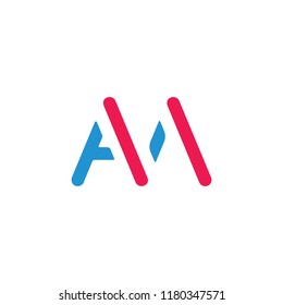 abstract letter am simple geometric logo 