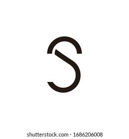 abstract letter sj simple geometric lines art logo vector