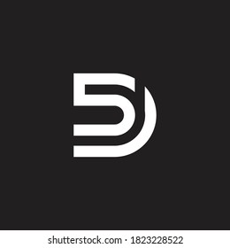 abstract letter sj simple geometric line logo vector