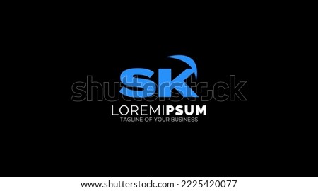 Abstract letter SK logo. This logo icon incorporate with abstract shape in the creative way