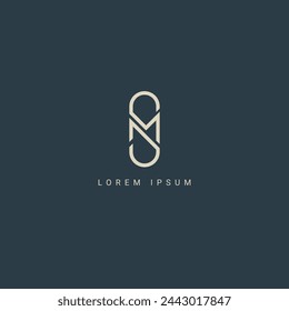 Abstract letter SM MS monogram logo vector template. Initial based minimal flat icon vector.